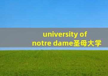 university of notre dame圣母大学